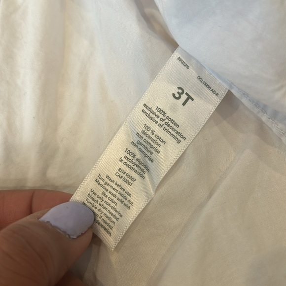 OshKosh B’Gosh Toddler White Button-Down Long-Sleeve Collar Shirt in 3T - Picture 4 of 5